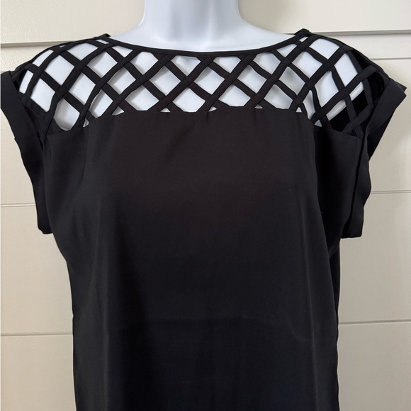 Express Black Lattice Women's Blouse, Women’s XS - Picture 2 of 6